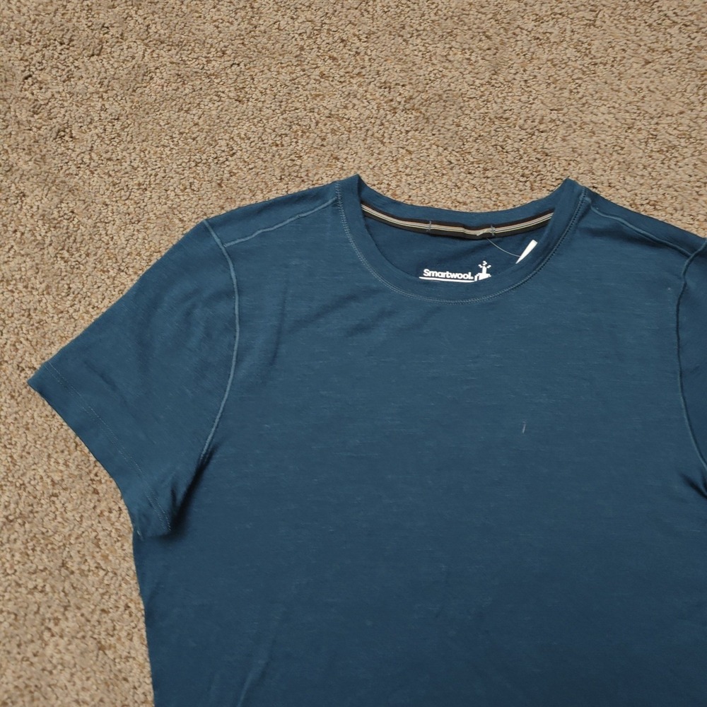 SMARTWOOL Women T Shirt XS Blue Merino Wool Gorpcore Activewear Base Layer - Picture 7 of 13